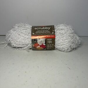 Red Heart Scrubby White Coconut 3.5oz 92yd 100% Polyester Dishcloth New